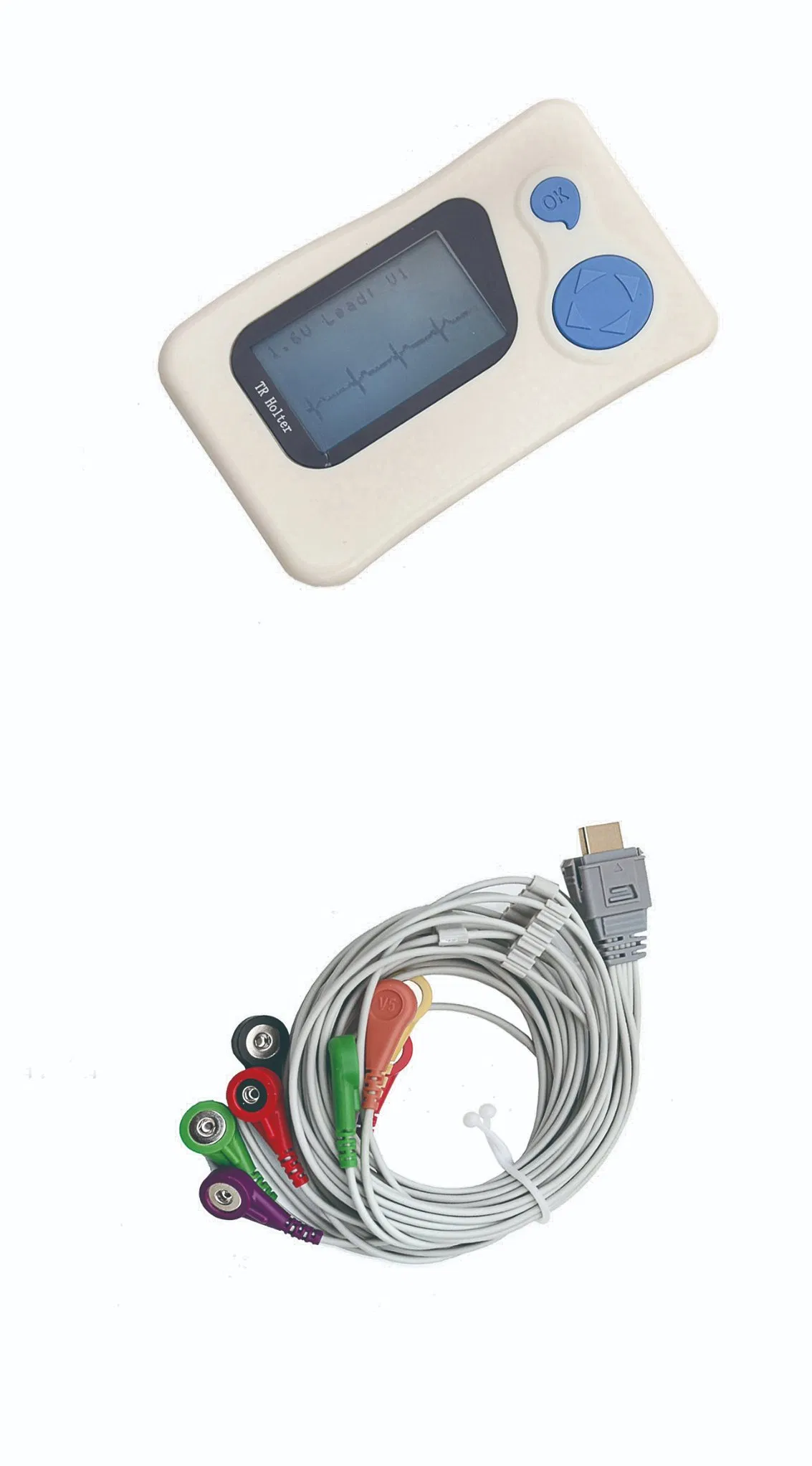 Portable Medical Dynamic Electrocardiography Recorder Device High Accuracy ECG Monitoring System with Holter Analysis for Hospital Clinical Diagnostic