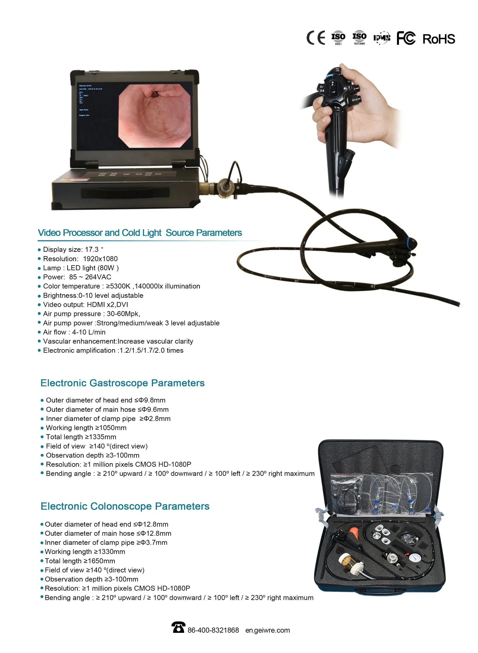 Geiwre Flexible Endoscopy Camera System for Medical