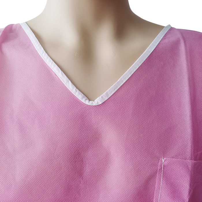 Anti-Static Polypropylene Disposable Hospital Scrub Suit Soft PP Twin Set V-Neck Top Waist Ties on The Pants Non-Sterile Disposable Pants and Jackets