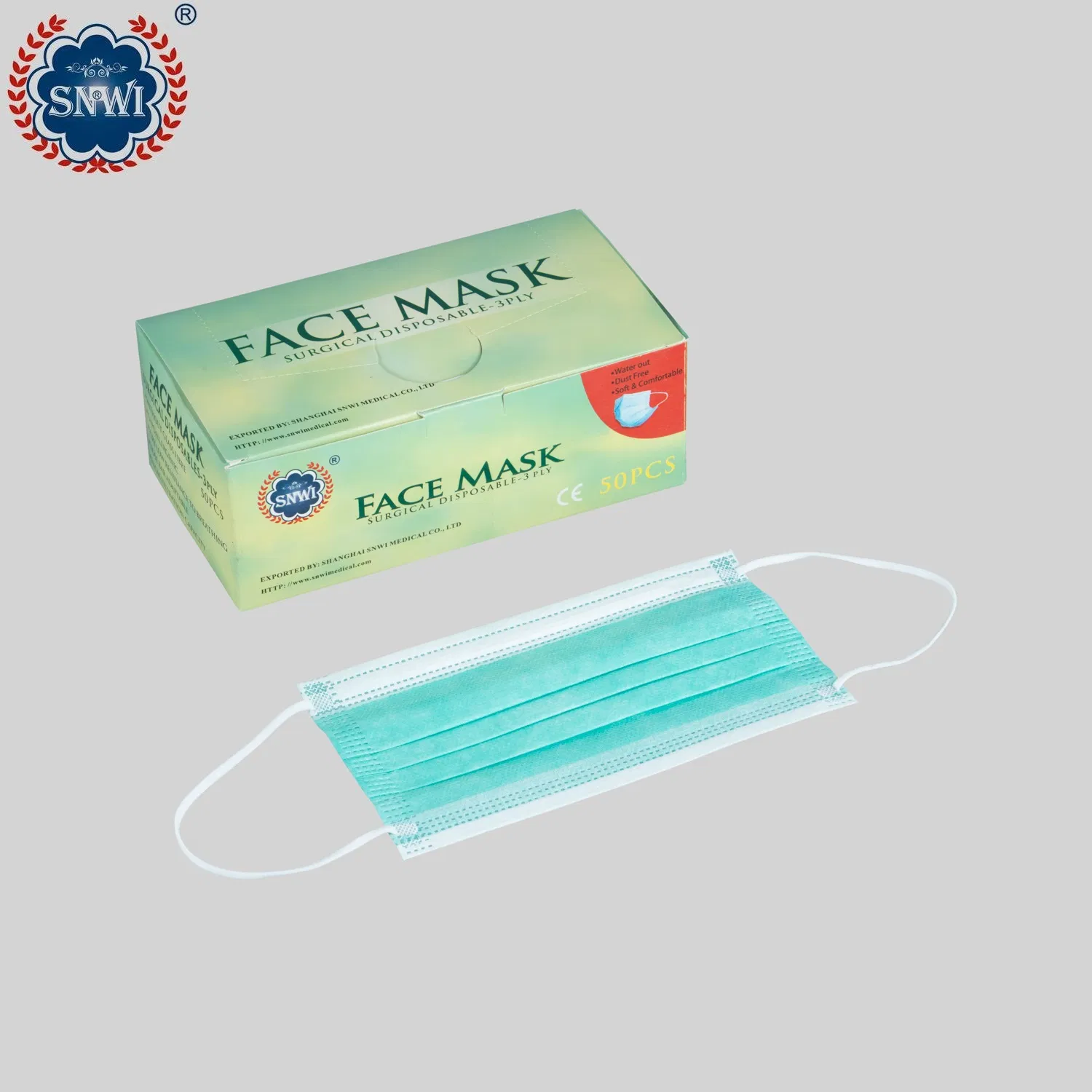 White List Factory Wholesale 3 Ply High Quantity Easy to Breath Disposable Protective Colorful Nonwoven Surgical Medical Face Mask with Earloop