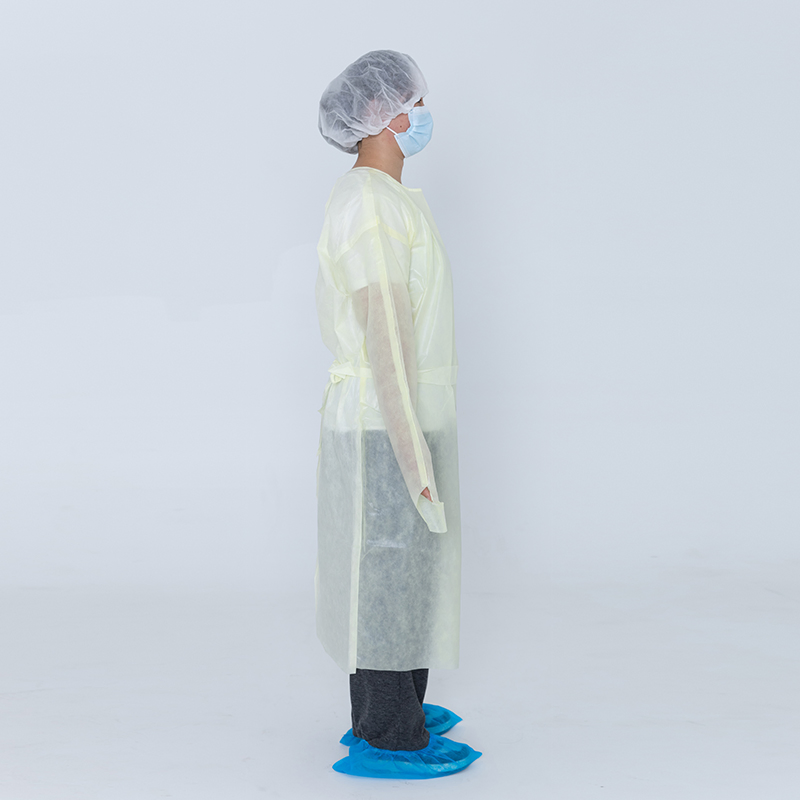 Fluid-Resistant PP+PE Disposable Treatment Surgical Gown Waterproof Univeral Isolation Gown for Hospital Nurse Use