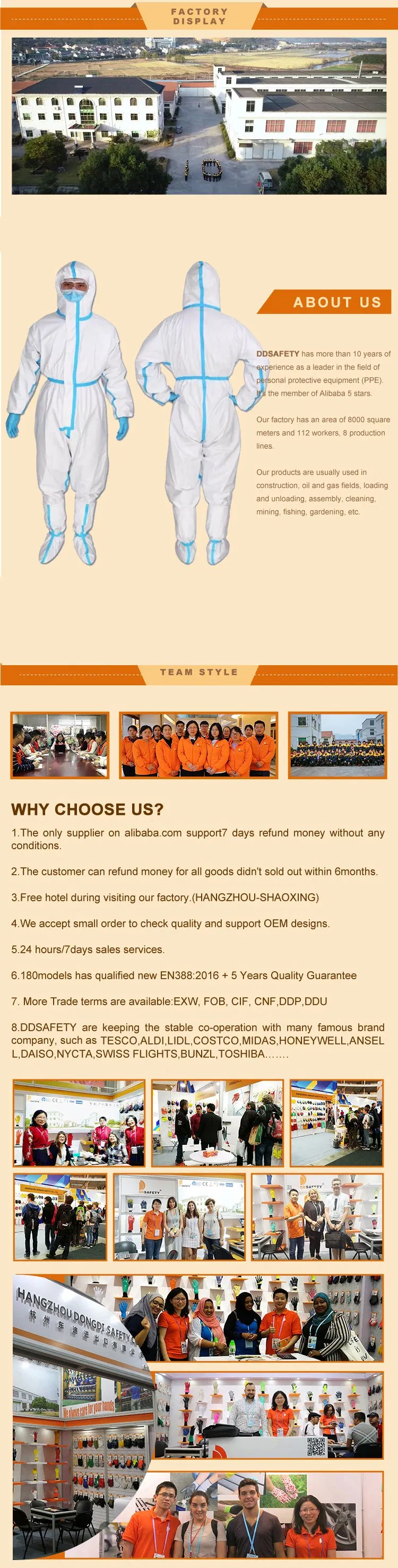 Disposable Protective Coverall Hazmat Suit 5