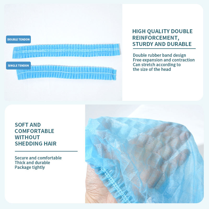 Factory Direct Elastic Disposable Bouffant Caps Nonwoven Round Cap for Industrial