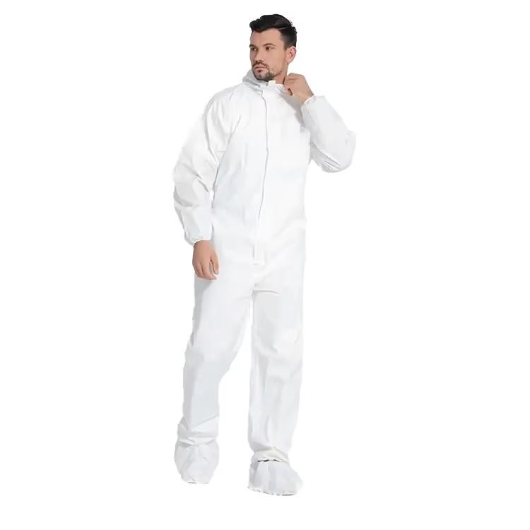 Disposable Coverall with Hood and Bootcover Microporous Medical Protective Coverall