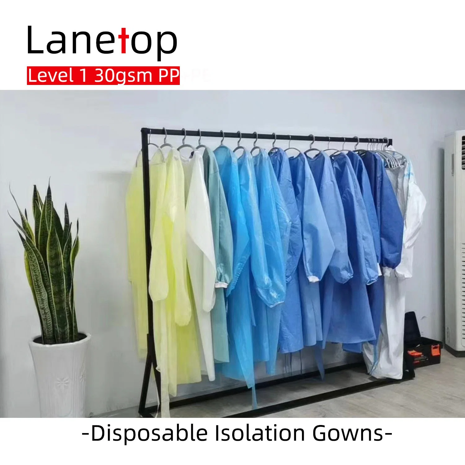 Ce Ready to Ship Disposable Isolation Gowns Yellow Blue PP PE SMS
