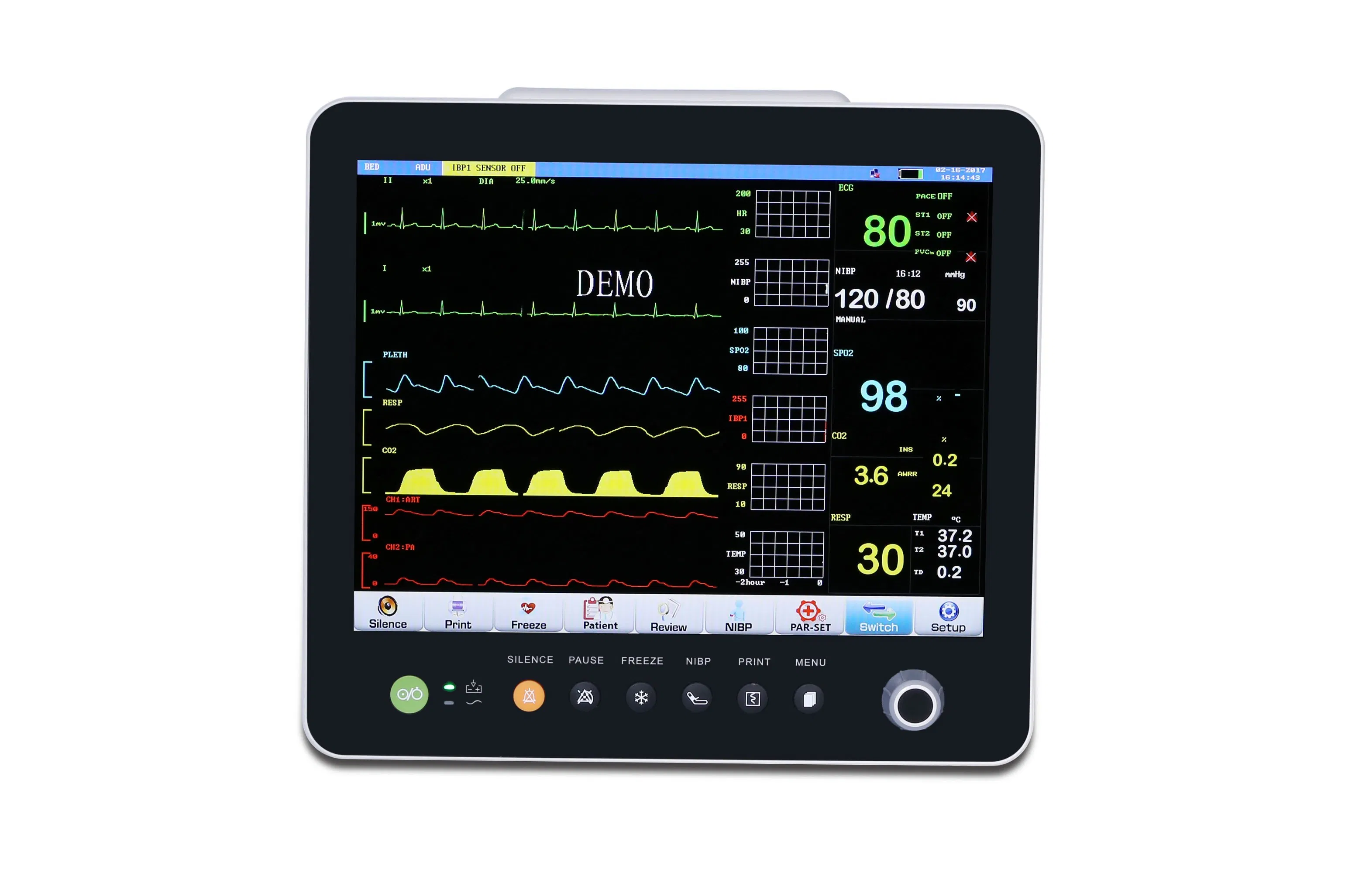 15 Inch Bedside Portable Multi Parameter Patient Monitor