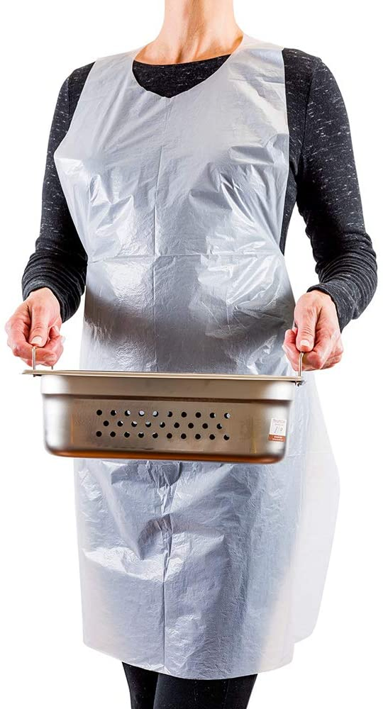 Easy Wear Easy Use Waterproof Eco-Friendly Customized White/Blue/Transparent Disposable PE Apron for Food Industry