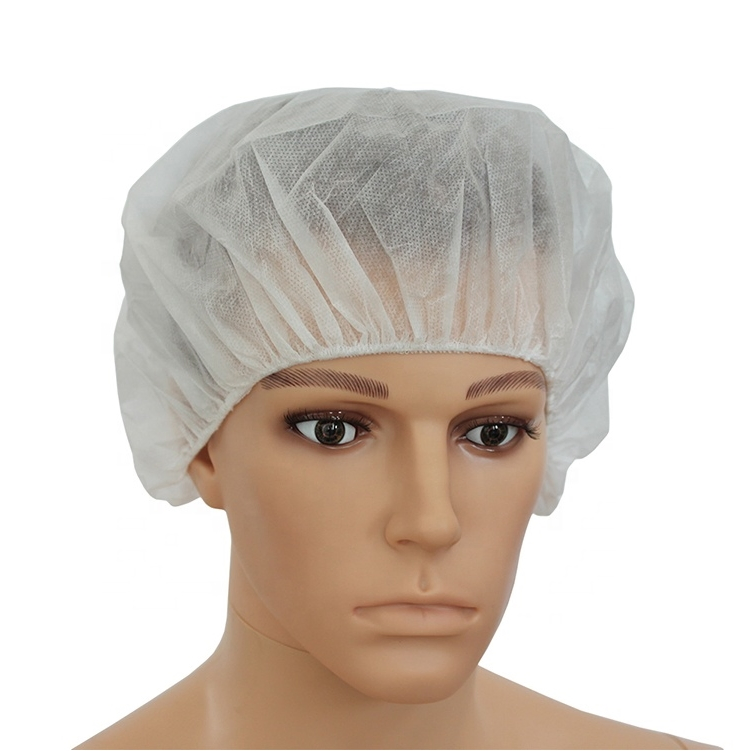 Disposable Non Woven Strip Clip Cap Bouffant Head Cover Surgical Doctor Hat Round Cap Nurse Cap
