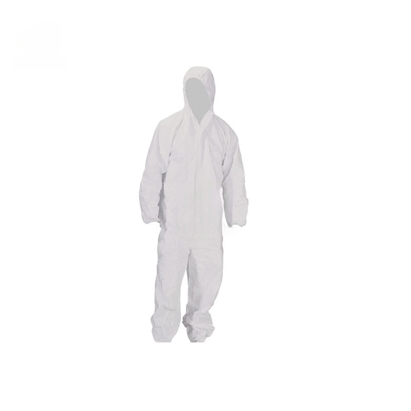 Protective White Disposable Coveralls with Hood for Safety Painters