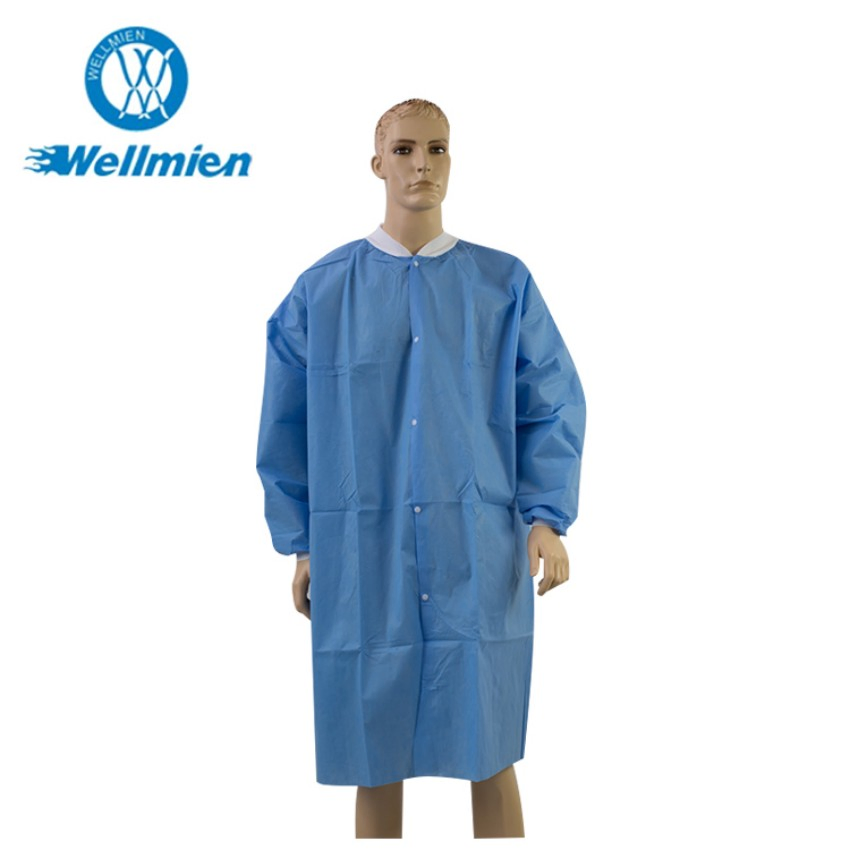 Protective Disposable SMS Nonwoven Lab Coat for Hospital Use