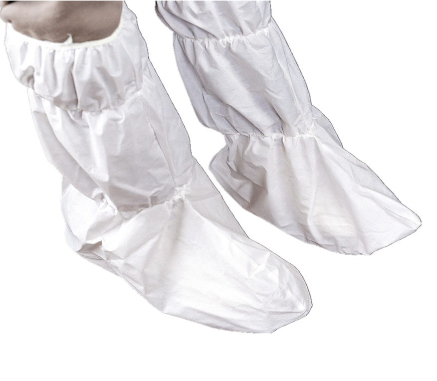 Non-Slip Disposable Medical Use PP+CPE Boot Cover Cover with PVC Sole Hospital Use Waterproof PP+CPE Adult Use Boot Cover