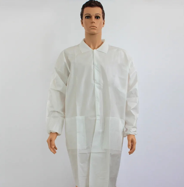 Hot Selling Disposable Nonwoven Lab Coat Microporous Lab Coats