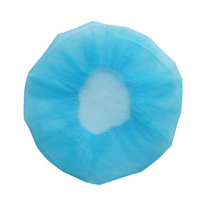 Best Selling Non Woven PP SMS Round Crimped Pleated Strip Bouffant Head Cover Disposable Cap with Elastic Band