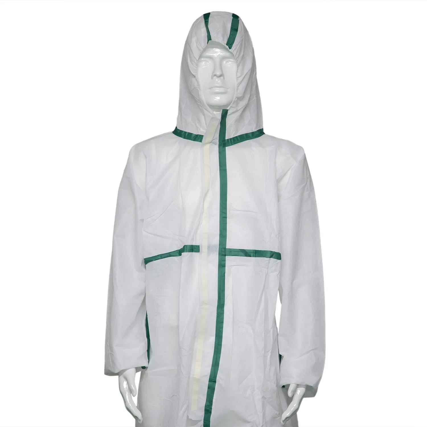 Type 4/5/6 Disposable Protective Coverall with Blue Tapes Disposable Non Woven Coveralls with Hood for Infection Using