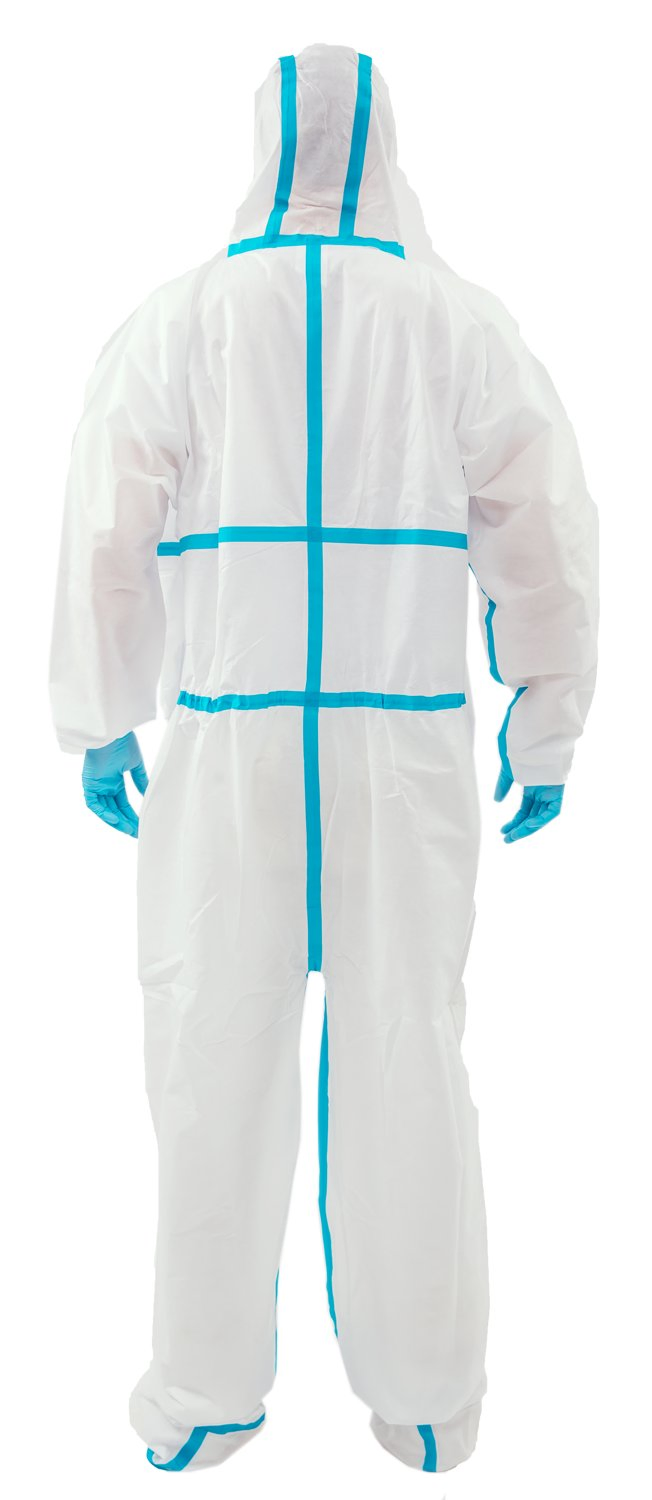 Type5/6 PP/PE Microporous Disposable Coverall Non Woven Protective Coverall with Hood