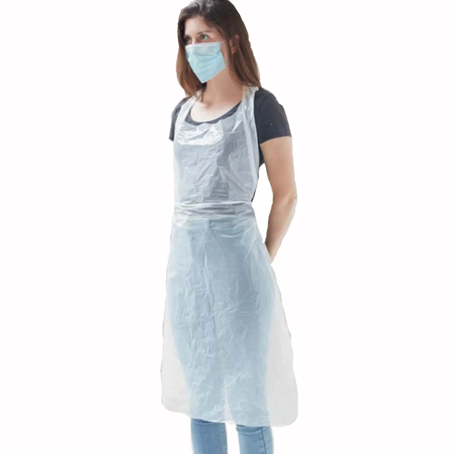 PLA Pbat Corn Starch Apron Waterproof HDPE/LDPE Bioplastic Fluid Resistant Tablier Protective Plastic Disposable Aprons
