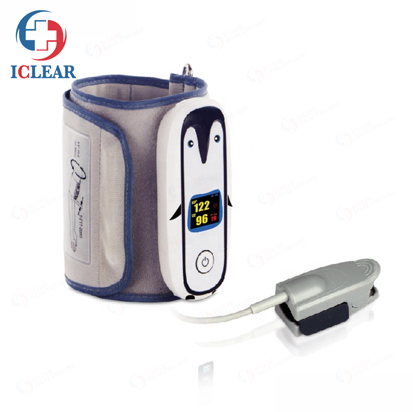 Portable Spot-Check Pulse Rate NIBP SpO2 Monitor Wearable Telemedicine Blood Pressure Monitor