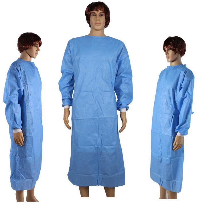 45GSM SMS Non- Woven Fabric Fluid Resistant Disposable Surgical Gown
