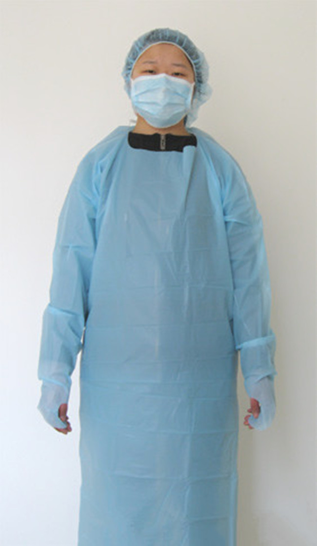 Disposable Medical Surgical Protective Isolation CPE Gown Coverall with Thumb Hook