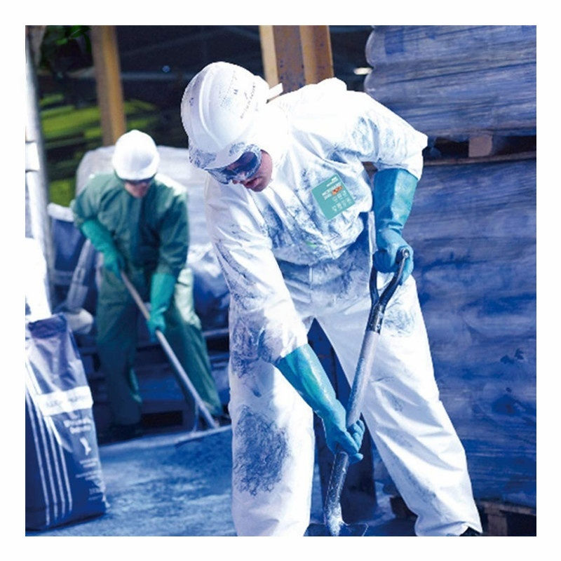 Protective White Disposable Coveralls with Hood for Safety Painters