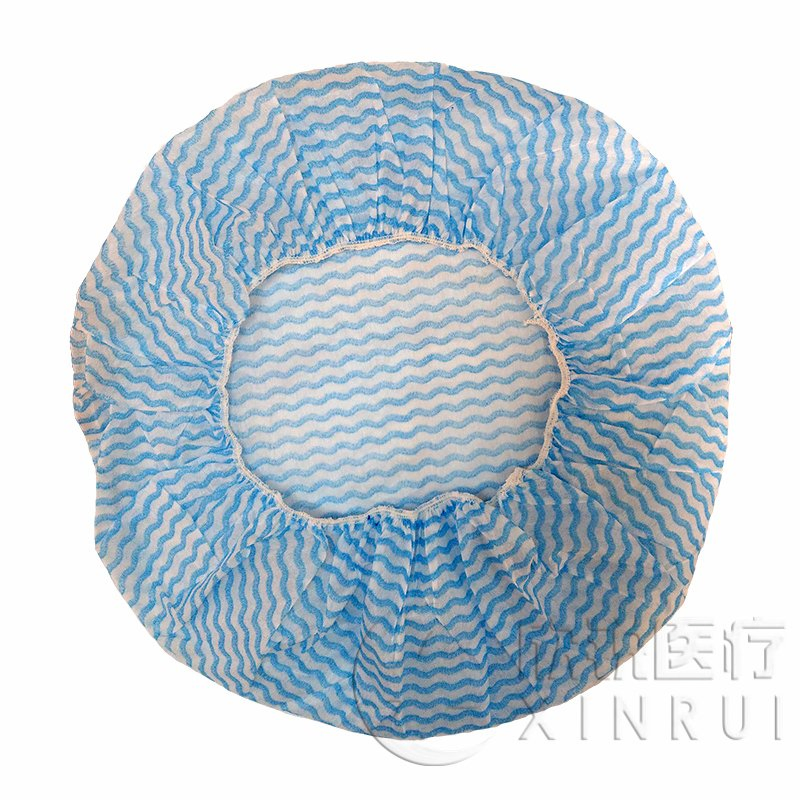 Disposable Non-Woven Round Cap/Nurse Cap with Strip Pattern 24 Inch