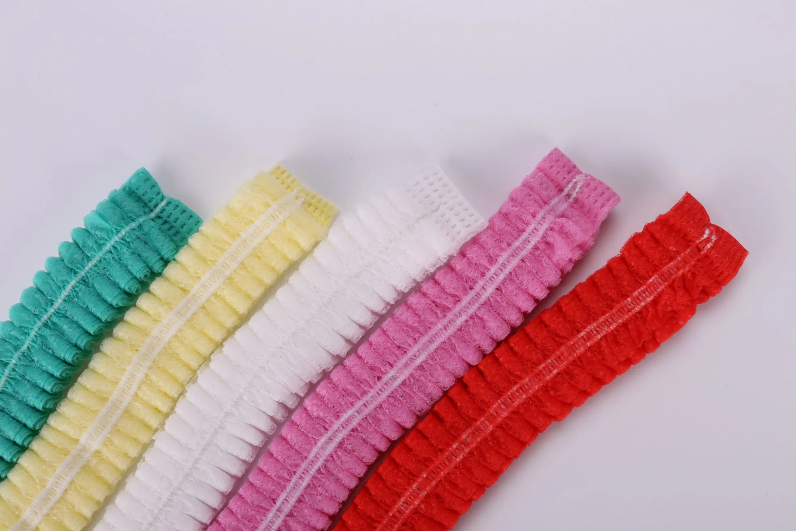 Disposable Non Woven Hairnet Nurse Hair Cap Bouffant Clip Mob Caps