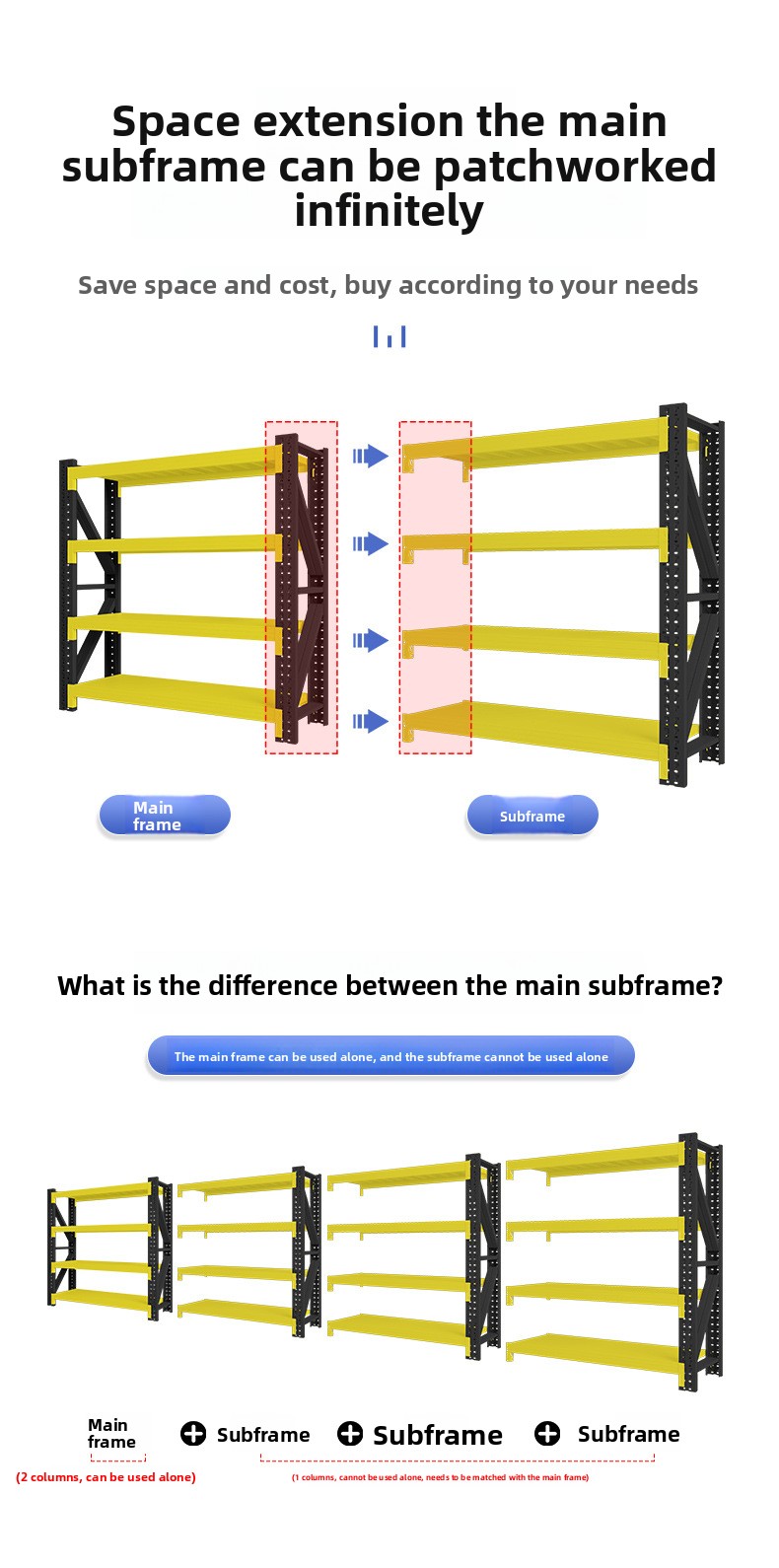 Multi-Layer Medium Storage Shelving Specifications Diagram