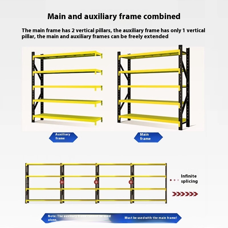 Thickened Multi-Layer Metal Heavy Duty Storage Rack for Home Supermarket Garage Corrosion Protection Powder Coated Finish