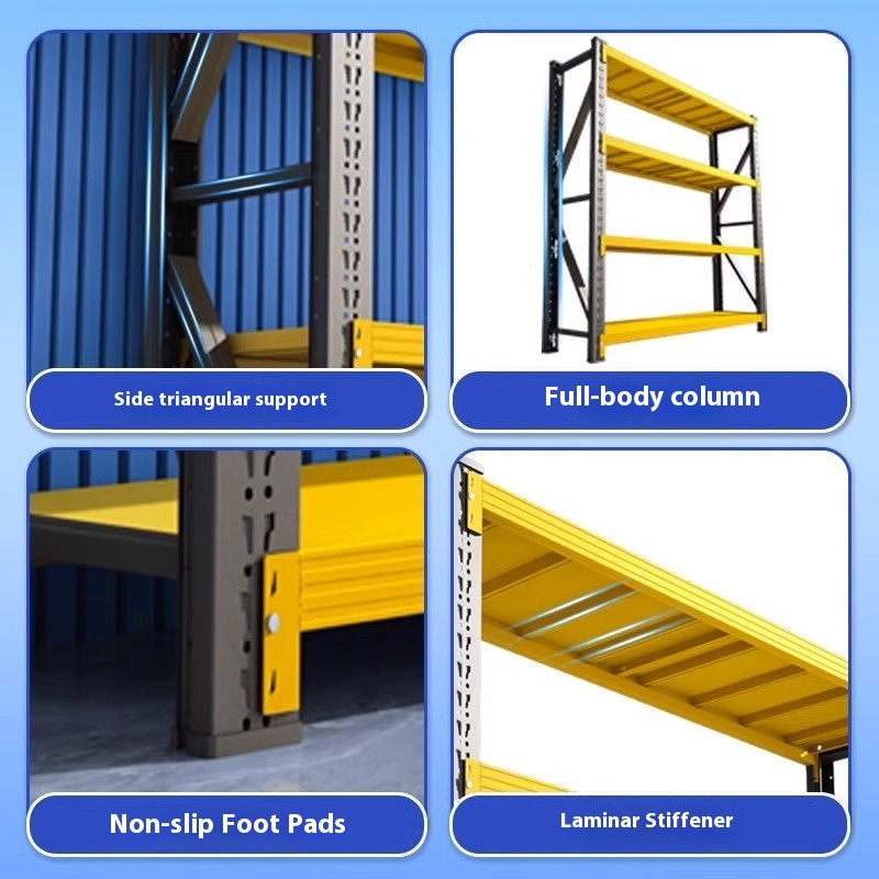 Super Heavy-Duty Metal 4-Layer Powder Coated Corrosion Protection Storage Rack for Commercial & Warehouse Use