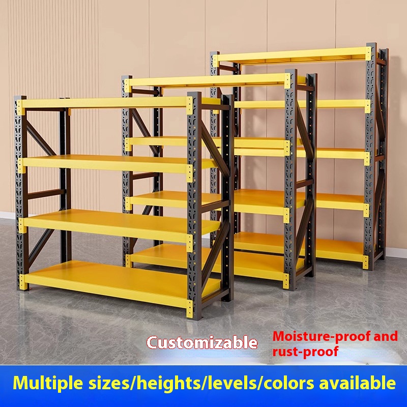 Super Heavy-Duty Metal 4-Layer Powder Coated Corrosion Protection Storage Rack for Commercial & Warehouse Use