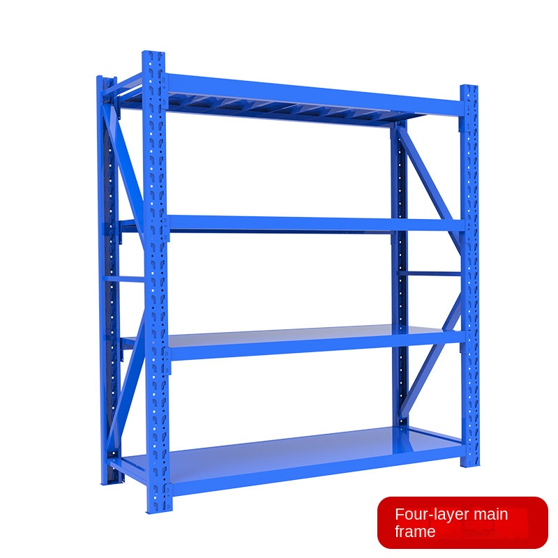 Adjustable 4-Layer 200 500KG Medium Duty Metal Powder Coated Freestanding Warehouse Storage Racks with Corrosion Protection