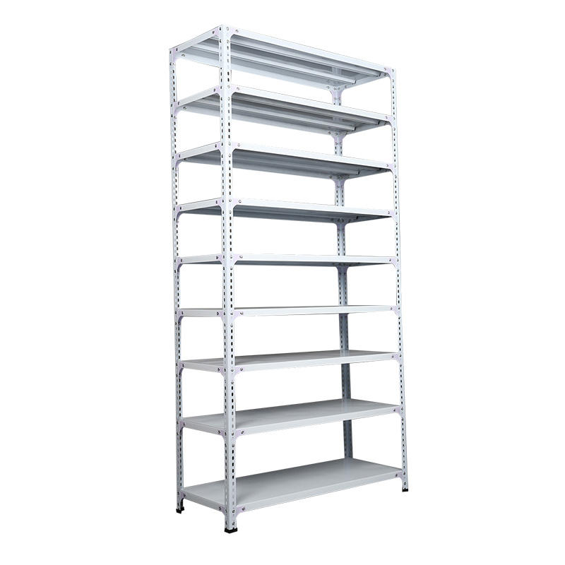 Reinforced Thickened 5 Layer Warehouse Slotted Angle Steel Shelving Anti-Rust Moisture Proof Powder Coated Storage