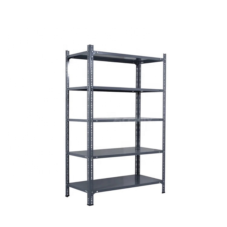 Slotted Angle Shelving 5-Layer Adjustable Steel Storage Units with Corrosion Protection Powder Coated Freestanding Posts Columns