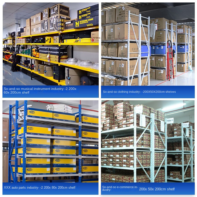 Adjustable 4-Layer 200 500KG Medium Duty Metal Powder Coated Freestanding Warehouse Storage Racks with Corrosion Protection