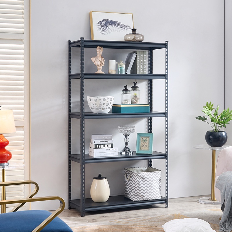 Heavy Duty Boltless Rivet Shelving Steel Shelf Racking Storage Stacking Rack Metal Shelves 5-Layer Powder Coated Corrosion