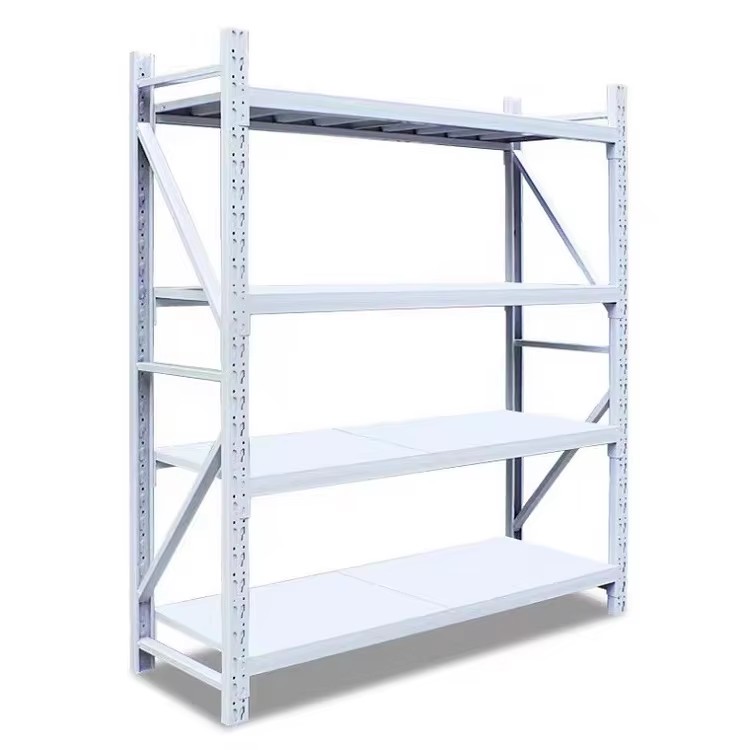 4-Layer Steel Garage Shelving Multi-Level Warehouse Storage Rack Corrosion Protection Electrostatic Powder Coated Finish
