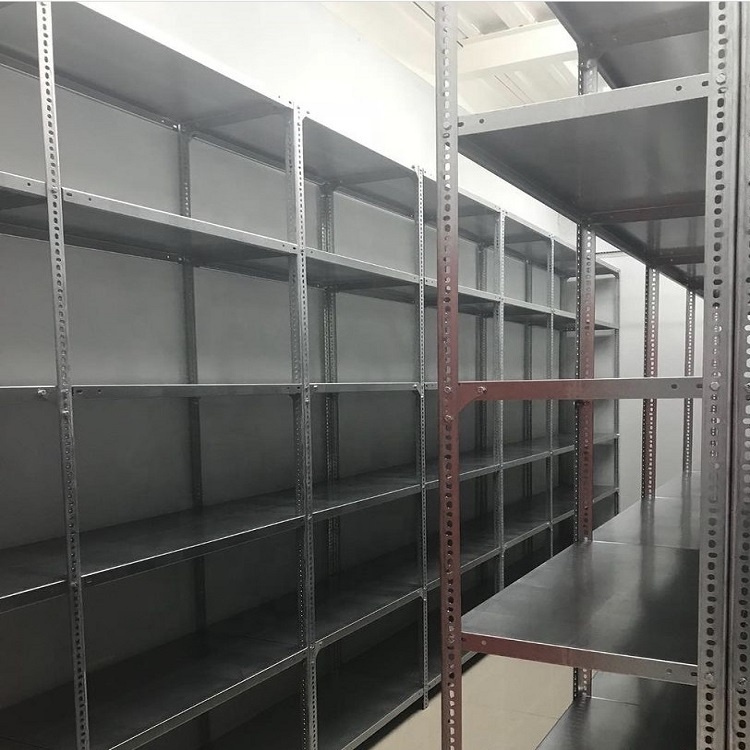 Grey Light Duty Slotted Angle Grocery Store Small Shelf