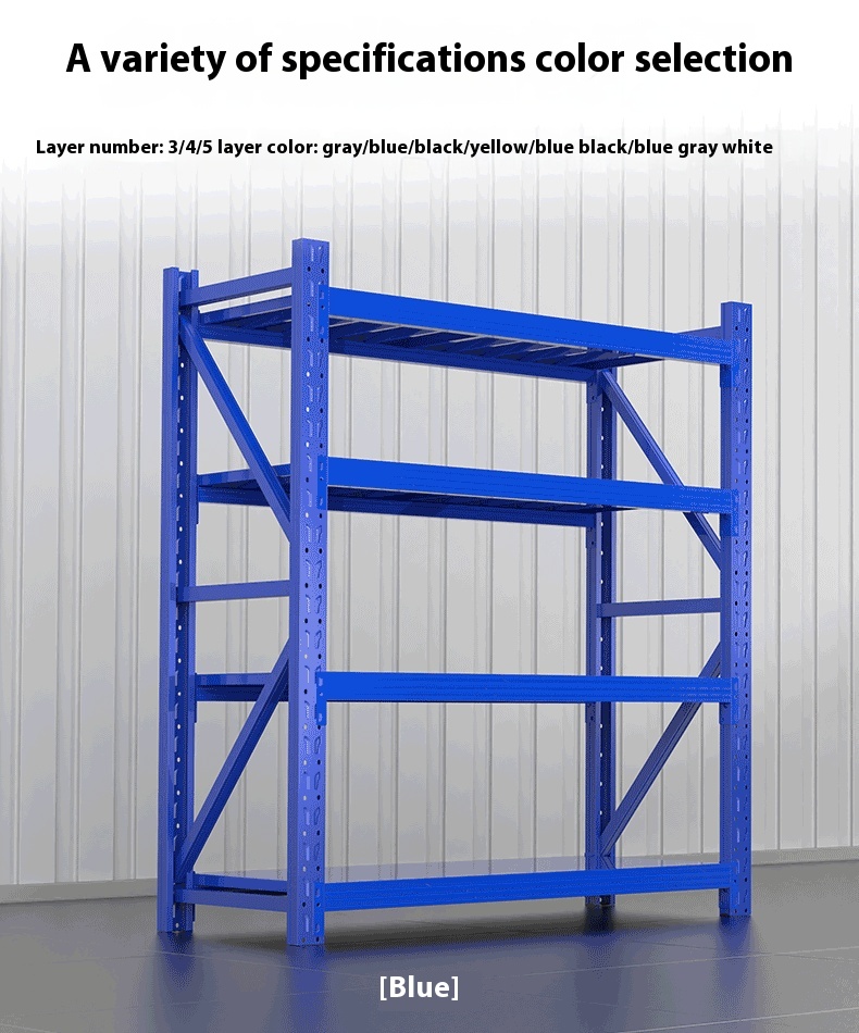 Adjustable 4 Layer Steel Warehouse Shelves Pallet Racking Corrosion Protected Space-Optimized Shelving System 200-500kg Capacity