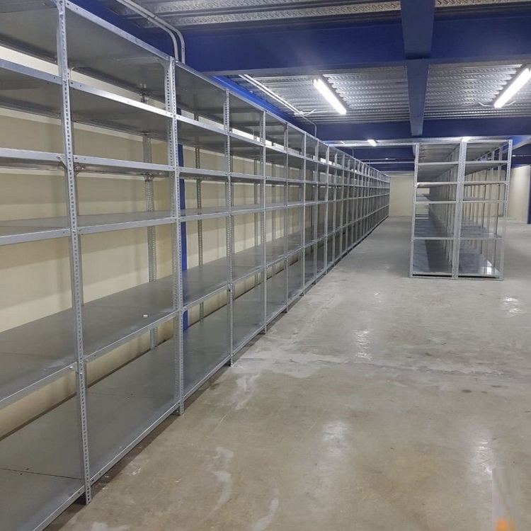 Slotted Angle Steel Shelving Unit Custom Surface Treatment Galvanized/Powder Coated Industrial Warehouse Storage Rack 100kgs+