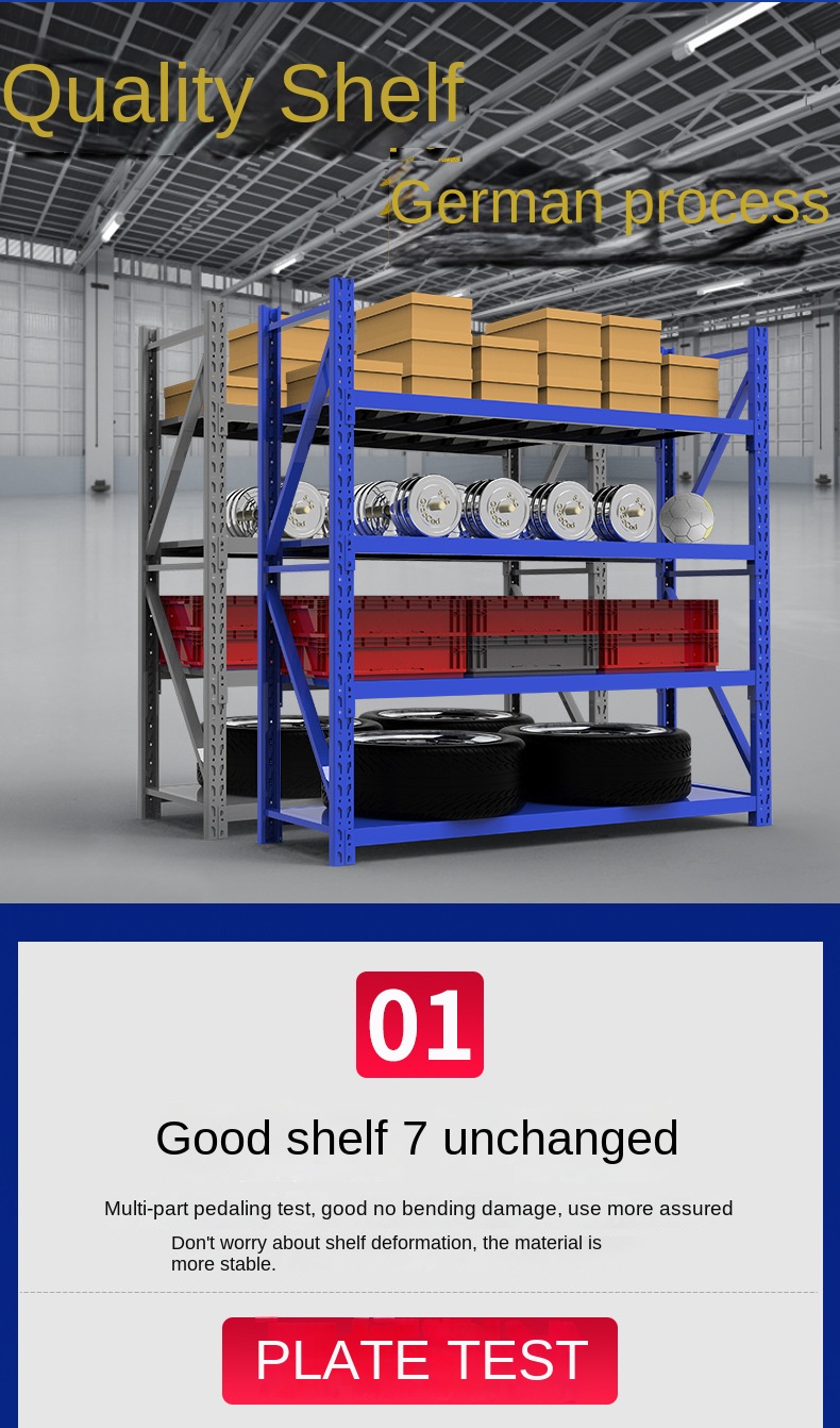Adjustable 4-Layer 200 500KG Medium Duty Metal Powder Coated Freestanding Warehouse Storage Racks with Corrosion Protection