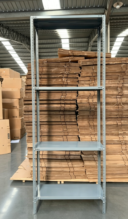 Reinforced Thickened 5 Layer Warehouse Slotted Angle Steel Shelving Anti-Rust Moisture Proof Powder Coated Storage