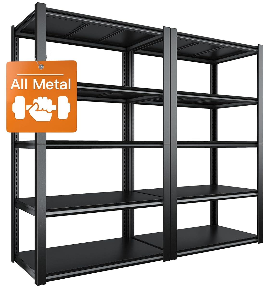 Conceal Upright Boltless Rivet Shelving 5 Layer Durable Corrosion Protection Anti-Rust Cold Rolled Steel Panel Slotted Rack