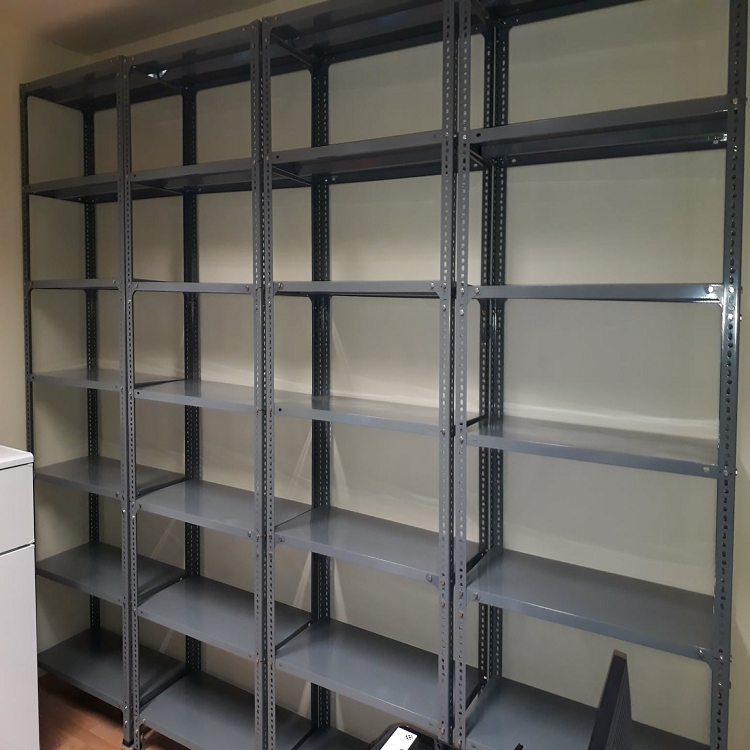 Slotted Angle Steel Shelving Unit Custom Surface Treatment Galvanized/Powder Coated Industrial Warehouse Storage Rack 100kgs+