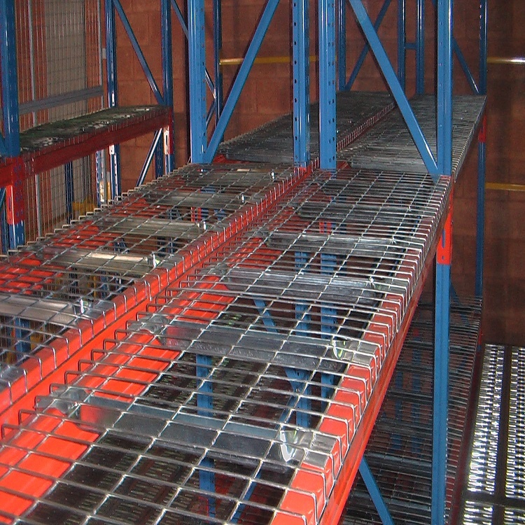 Good Quality Powder Coated Galvanized Warehouse Storage Flared Support Wire Mesh Decking for Pallet Racking Box Beam