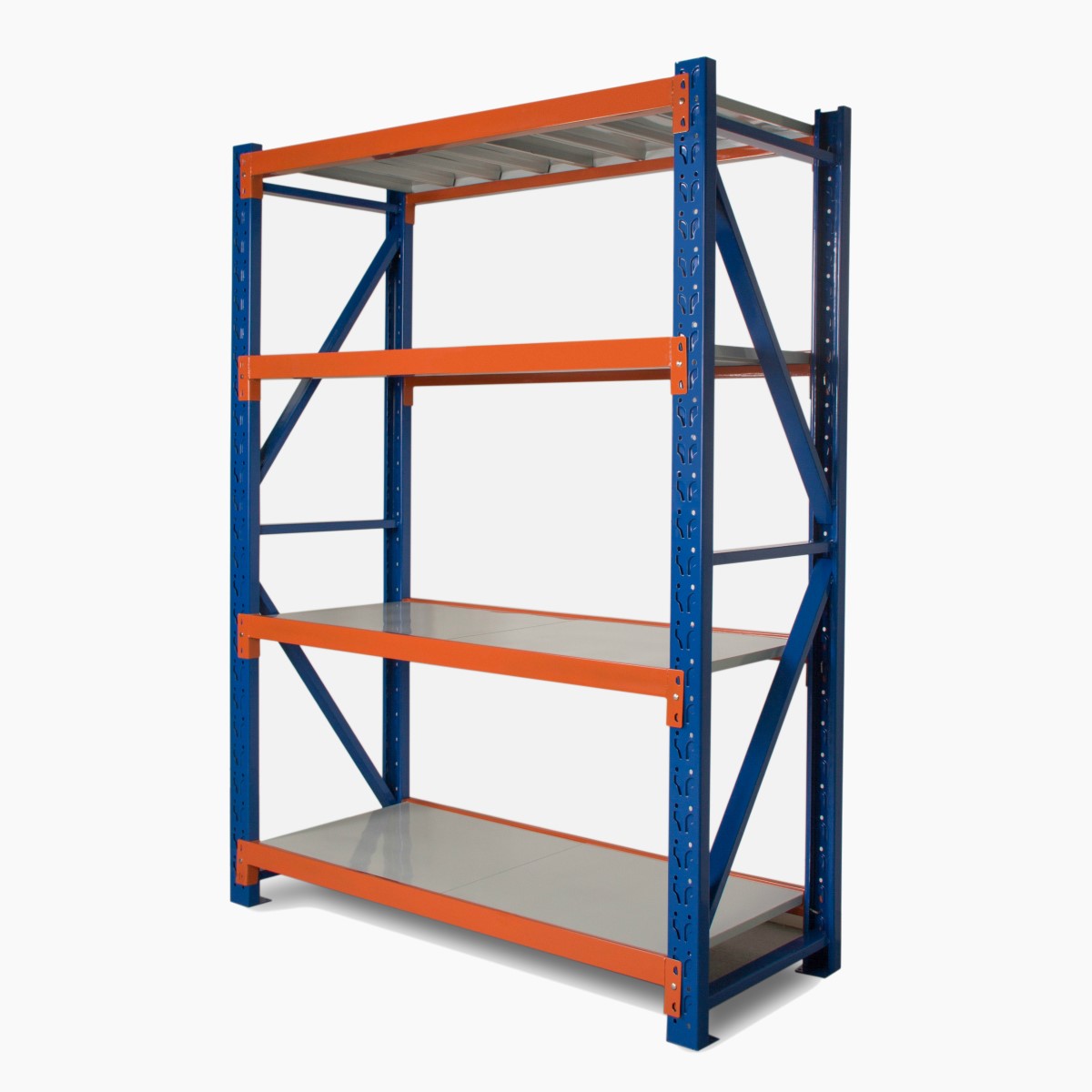 Alirack Medium Duty Industrial Steel Electrostatic Powder Coated Corrosion Protection 4-Layer Multi-Level Warehouse Racks