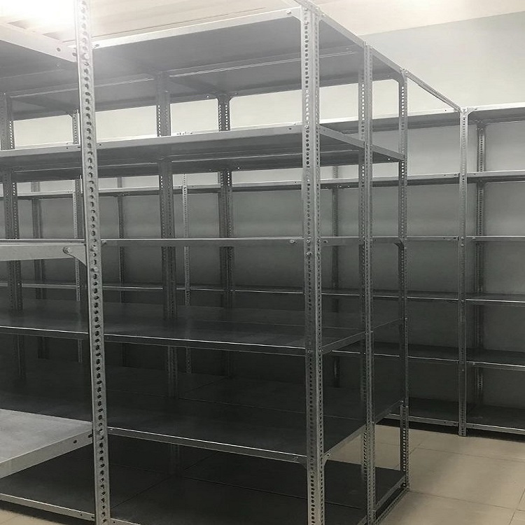 Slotted Angle Steel Shelving Unit Custom Surface Treatment Galvanized/Powder Coated Industrial Warehouse Storage Rack 100kgs+