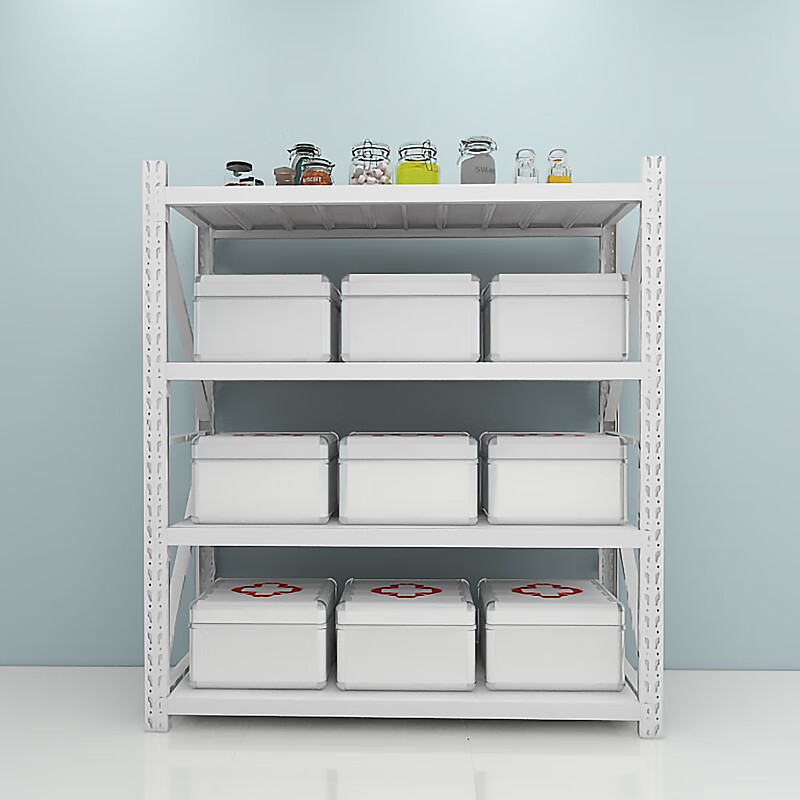 Adjustable 4-Layer 200 500KG Medium Duty Metal Powder Coated Freestanding Warehouse Storage Racks with Corrosion Protection