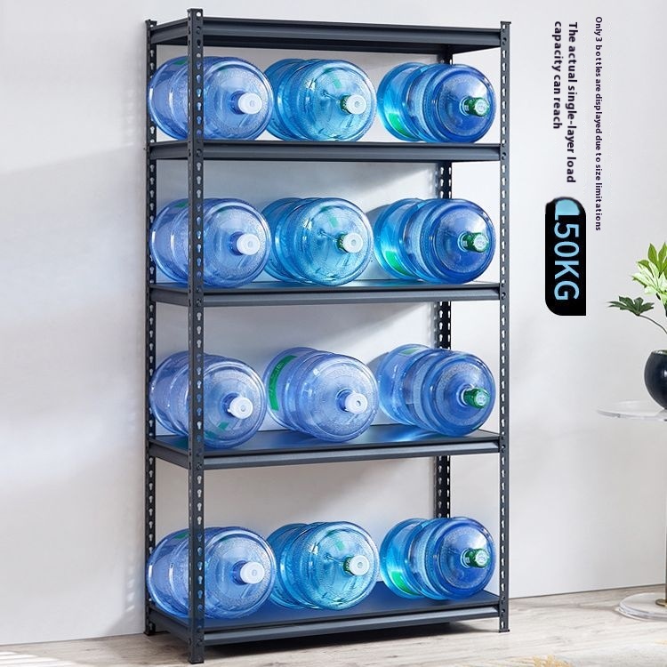 Heavy Duty Boltless Rivet Shelving Steel Shelf Racking Storage Stacking Rack Metal Shelves 5-Layer Powder Coated Corrosion