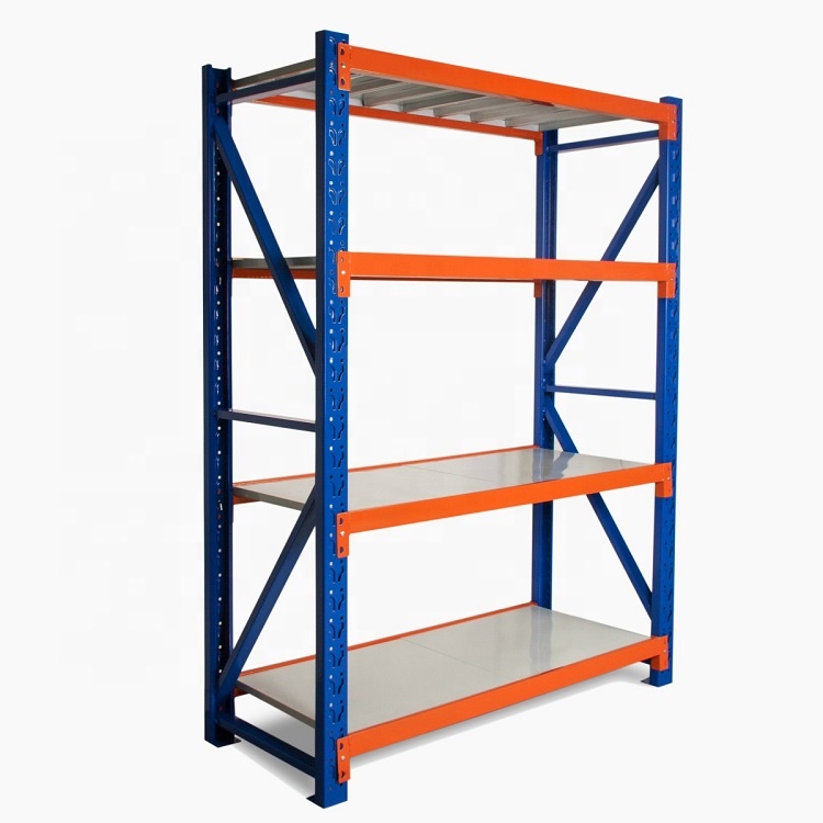 Steel Multi-Level Storage Shelves Warehouse Shelving with Corrosion Protection and Space Saving 200/300kg Loading Capacity
