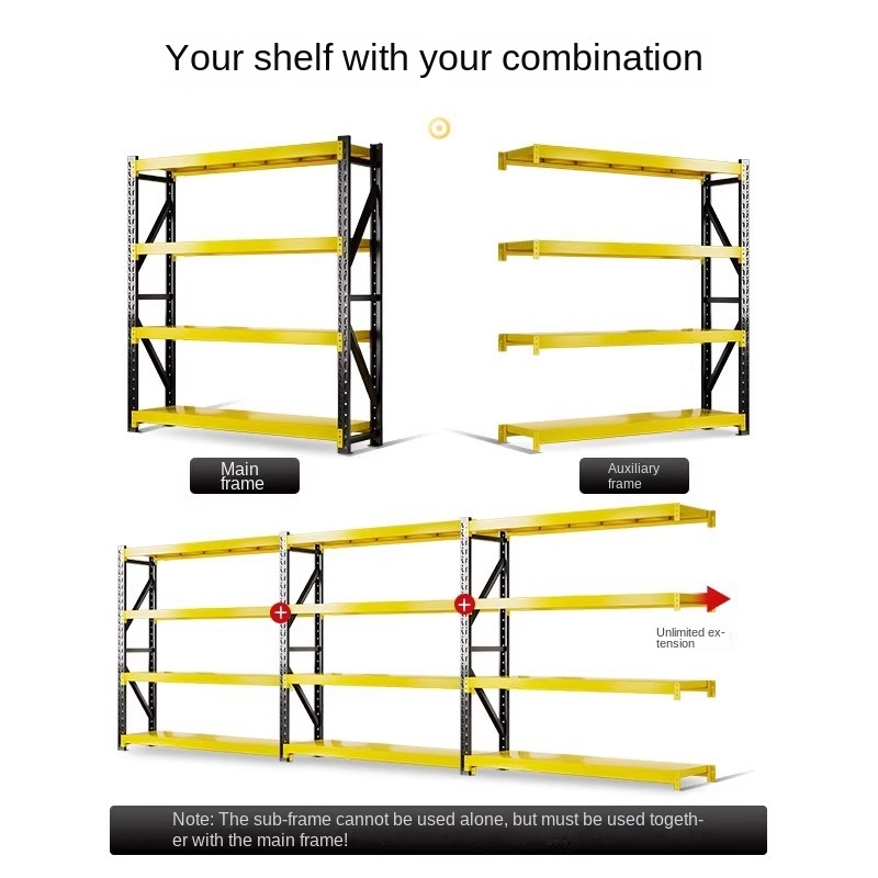 Multi-Layer Medium Storage Shelving Iron Rack Corrosion Protection Powder Coated for Warehouse 5 Steel Storage Shelf Balcony